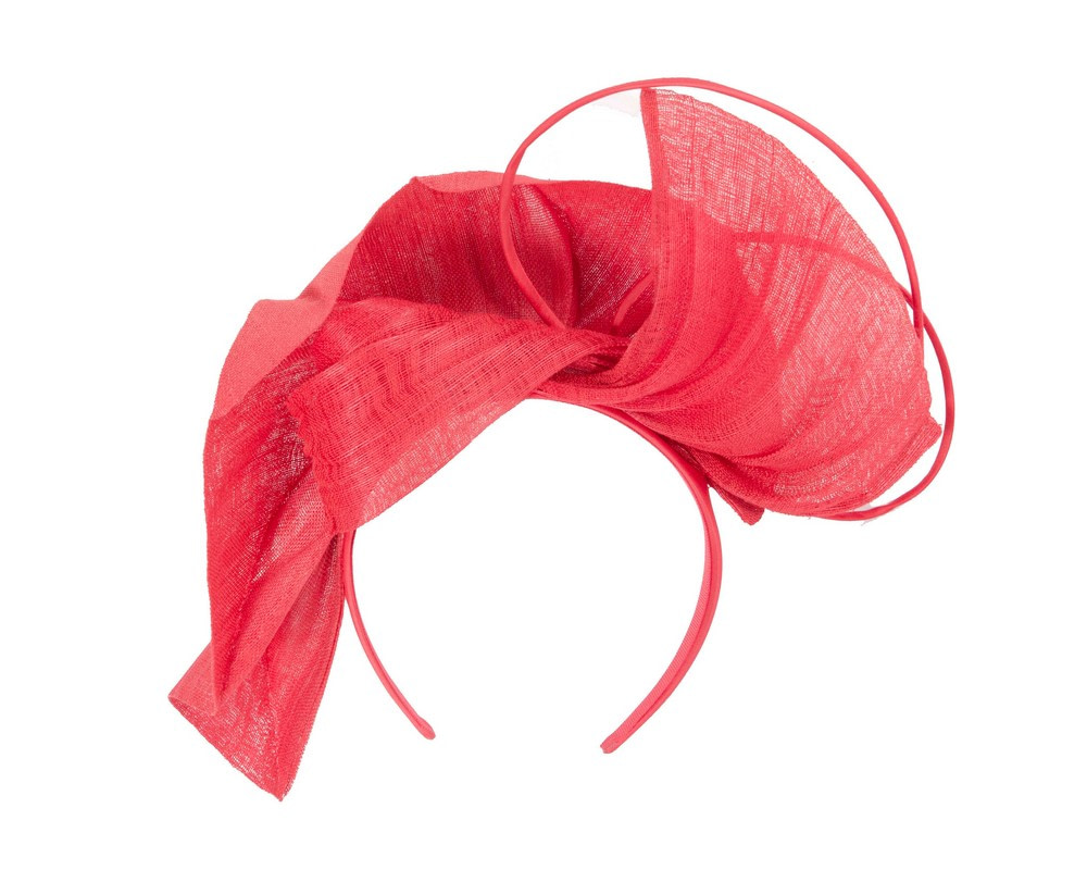 Bespoke red fascinator by Fillies Collection Online in Australia Hats From OZ