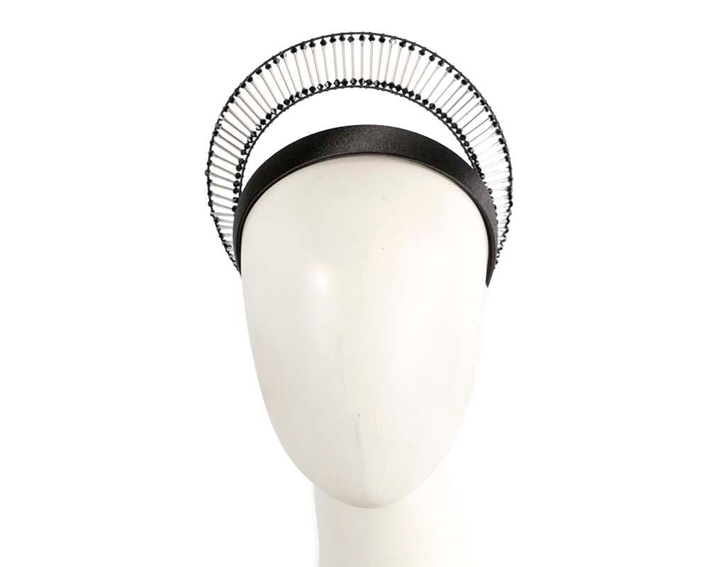 Bespoke black headband fascinator by Cupids Millinery Online in
