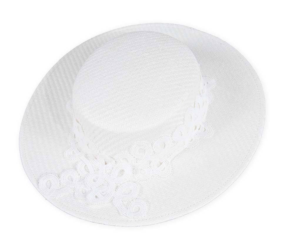 White boater hat with lace Online in Australia | Hats From OZ