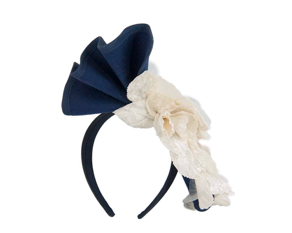 navy cream fascinator