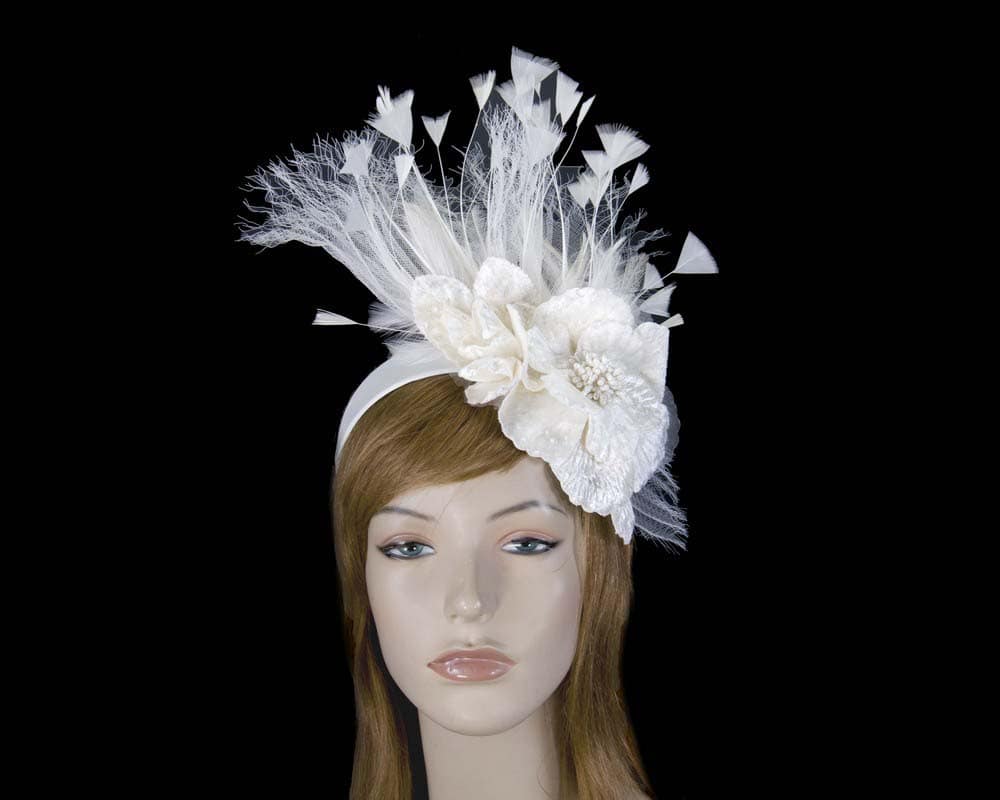 Cream designers flower fascinator Online in Australia Hats From OZ