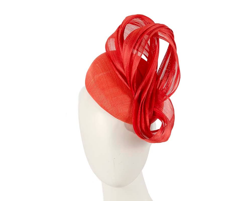 Orange pillbox fascinator with silk abaca bow by Fillies Collection ...