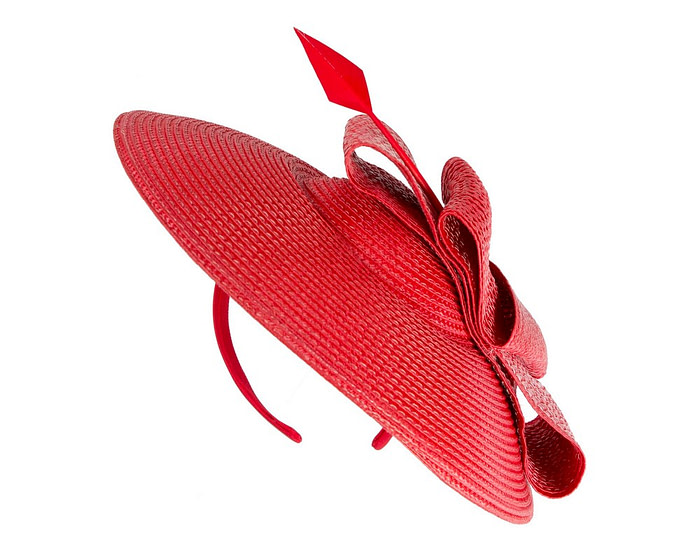 Red "saucer" fascinator hat by Max Alexander - Image 6