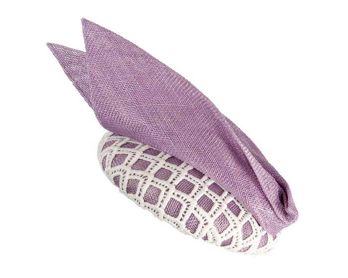 Lilac and white pillbox fascinator by BELIEVERA - Image 6