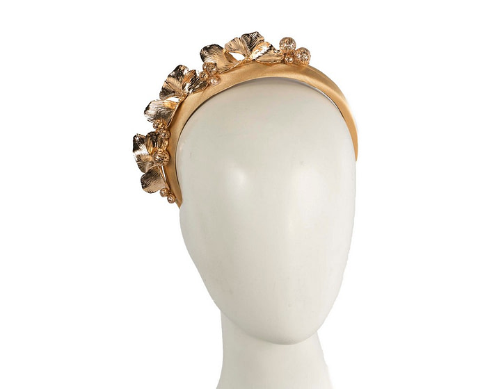 Gold fascinator headband by Cupids Millinery