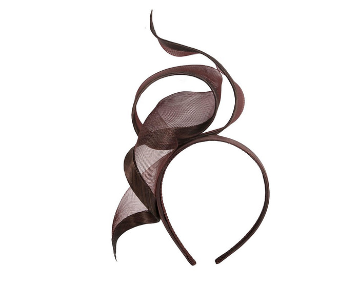 Sculptured chocolate racing fascinator by Fillies Collection - Image 2