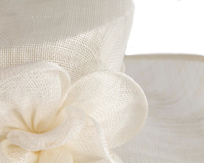 Cream wide brim ladies summer hat - Image 5