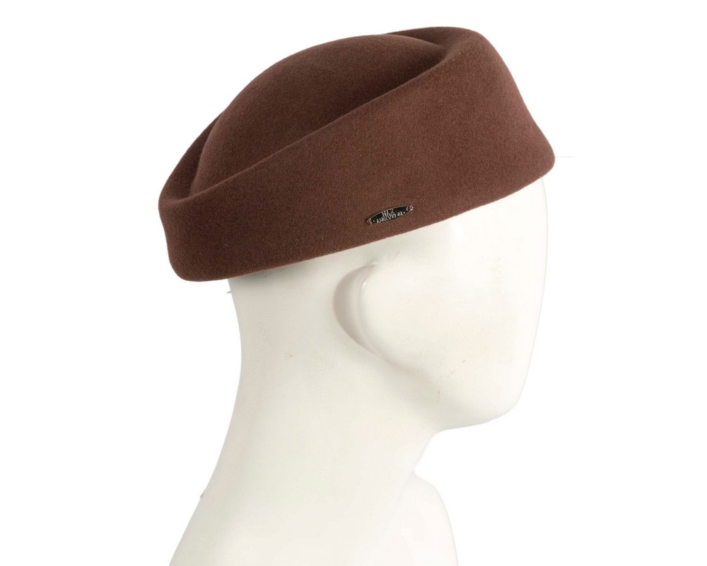 Classic Stewardess Brown Felt Pillbox Hat by Max Alexander - Hats From OZ Classic Stewardess Brown Felt Pillbox Hat by Max Alexander - Image 2