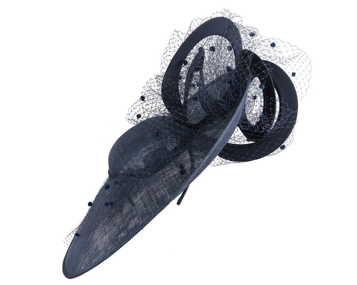 Large navy racing fascinator hat by Fillies Collection - Image 6