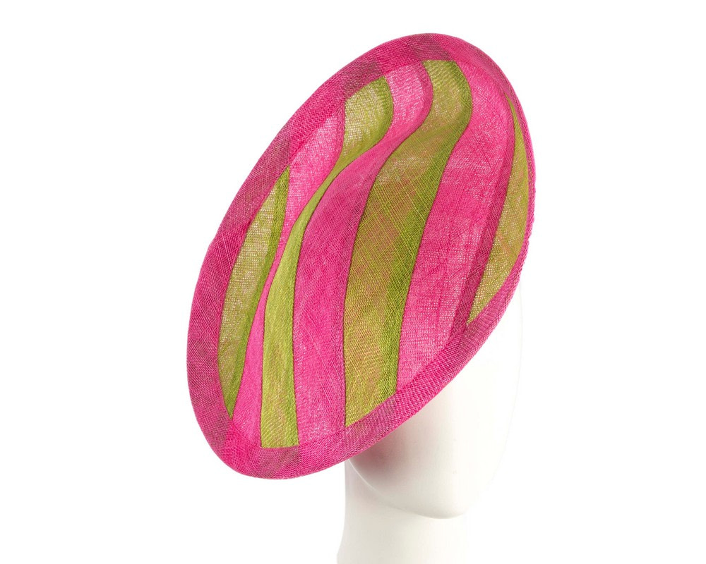 Unique Navy & Coral stripy fascinator by Max Alexander - Hats From OZ