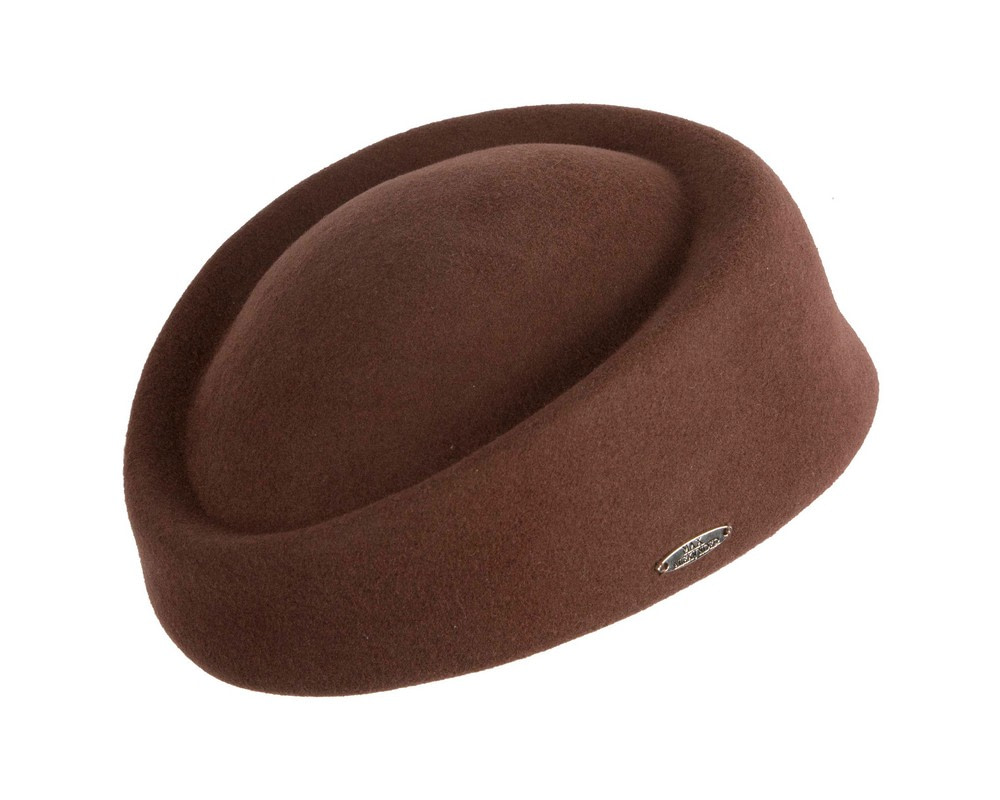 Classic Stewardess Brown Felt Pillbox Hat by Max Alexander - Hats From OZ Classic Stewardess Brown Felt Pillbox Hat by Max Alexander - Image 3