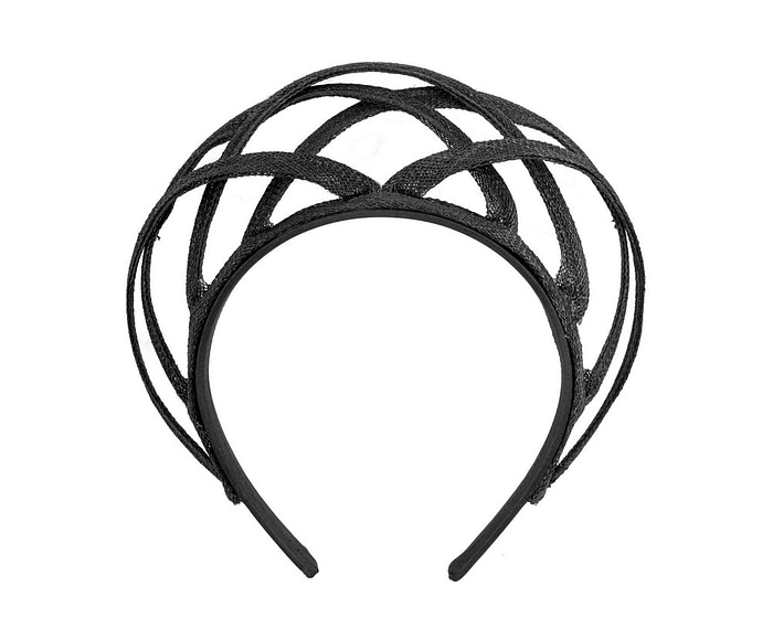 Black crown halo fascinator by Max Alexander - Image 2