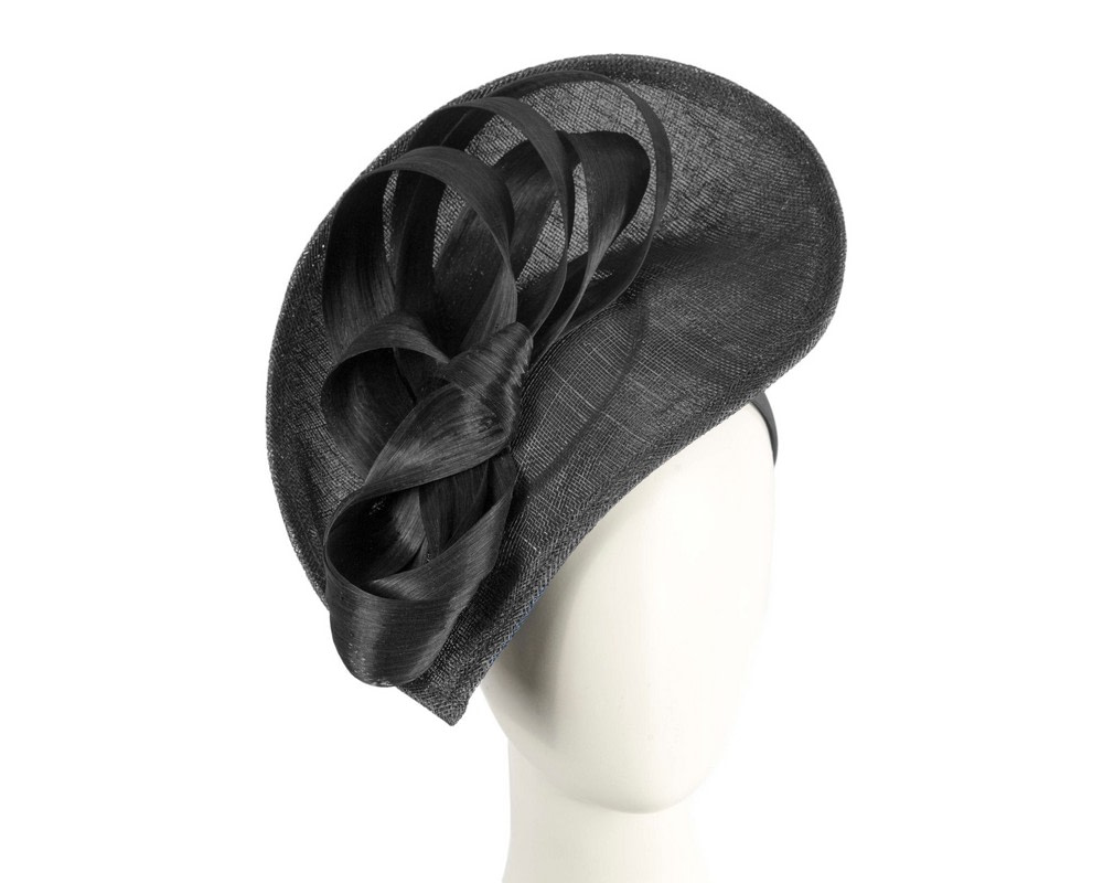 Large black sinamay fascinator by Max Alexander - Hats From OZ