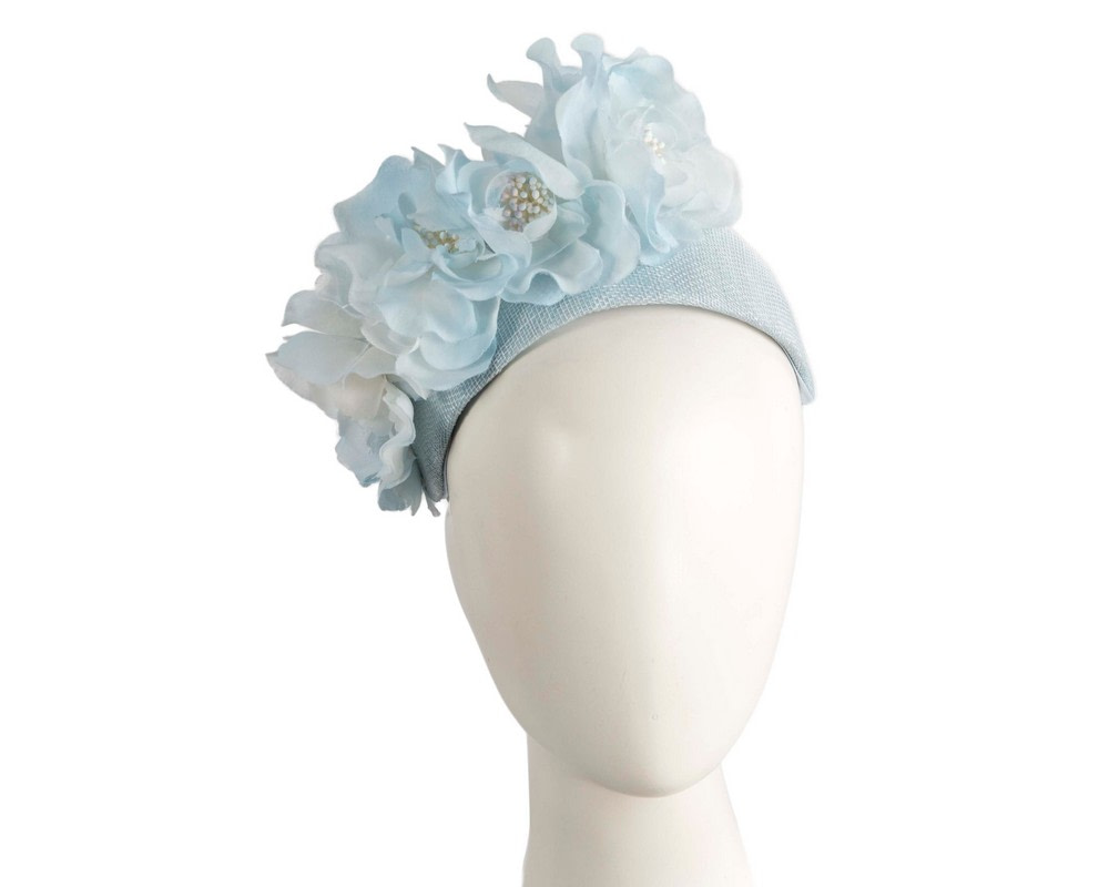 Light blue designers flower headband by Fillies Collection - Hats From OZ