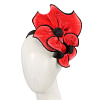 Novel design coral & black flower fascinator