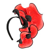 Novel design coral & black flower fascinator - Image 2