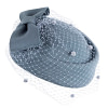 Light Blue winter felt beret hat with face veil - Image 4