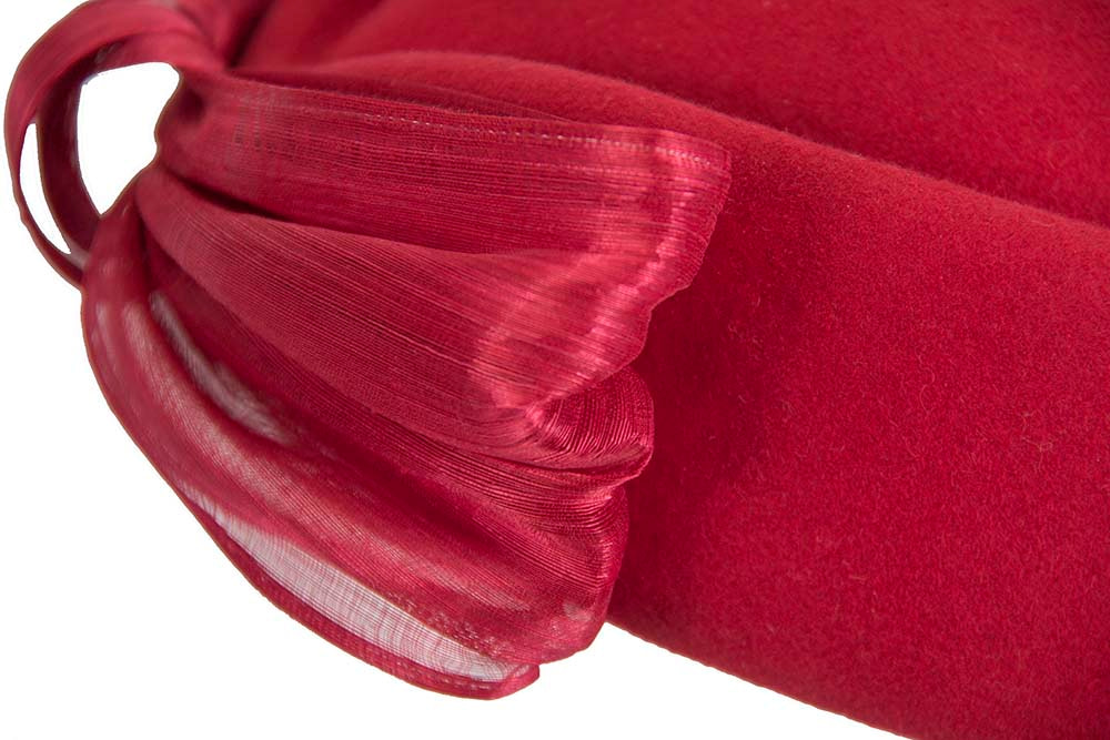 Red Jackie Onassis felt beret by Fillies Collection - Image 7