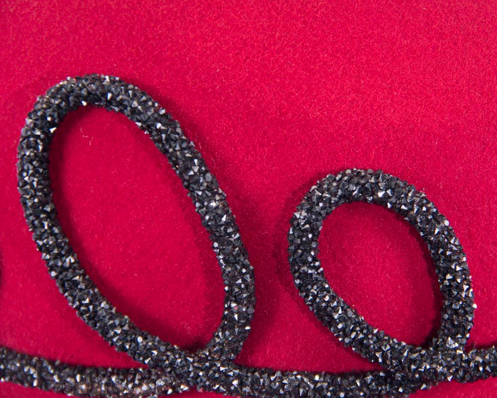 Red felt winter trilby fashion hat - Image 5