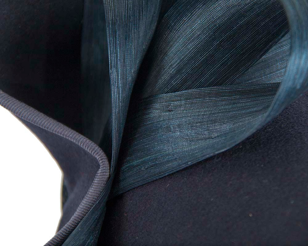 Twisted navy winter fascinator by Fillies Collection - Image 4