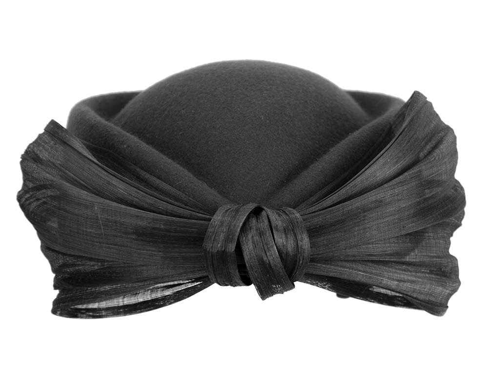 Black Jackie Onassis felt beret by Fillies Collection - Fascinators.com.au Black Jackie Onassis felt beret by Fillies Collection - Image 8
