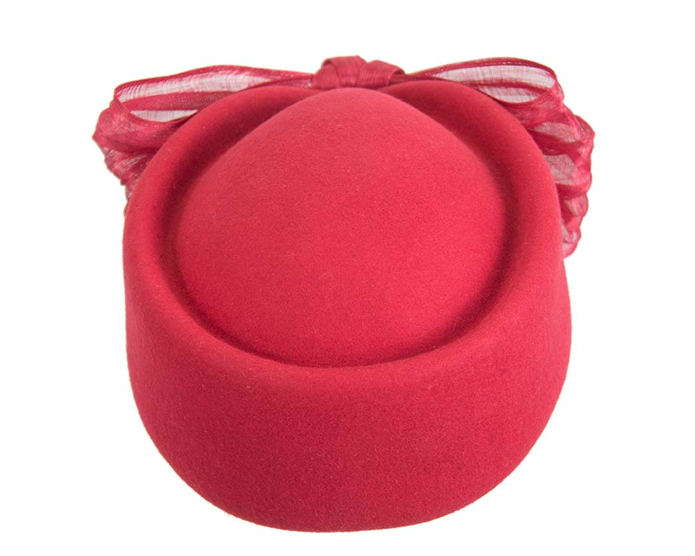 Red Jackie Onassis felt beret by Fillies Collection - Image 3