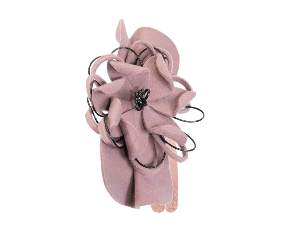 Dusty Pink felt flower fascinator headband - Image 4