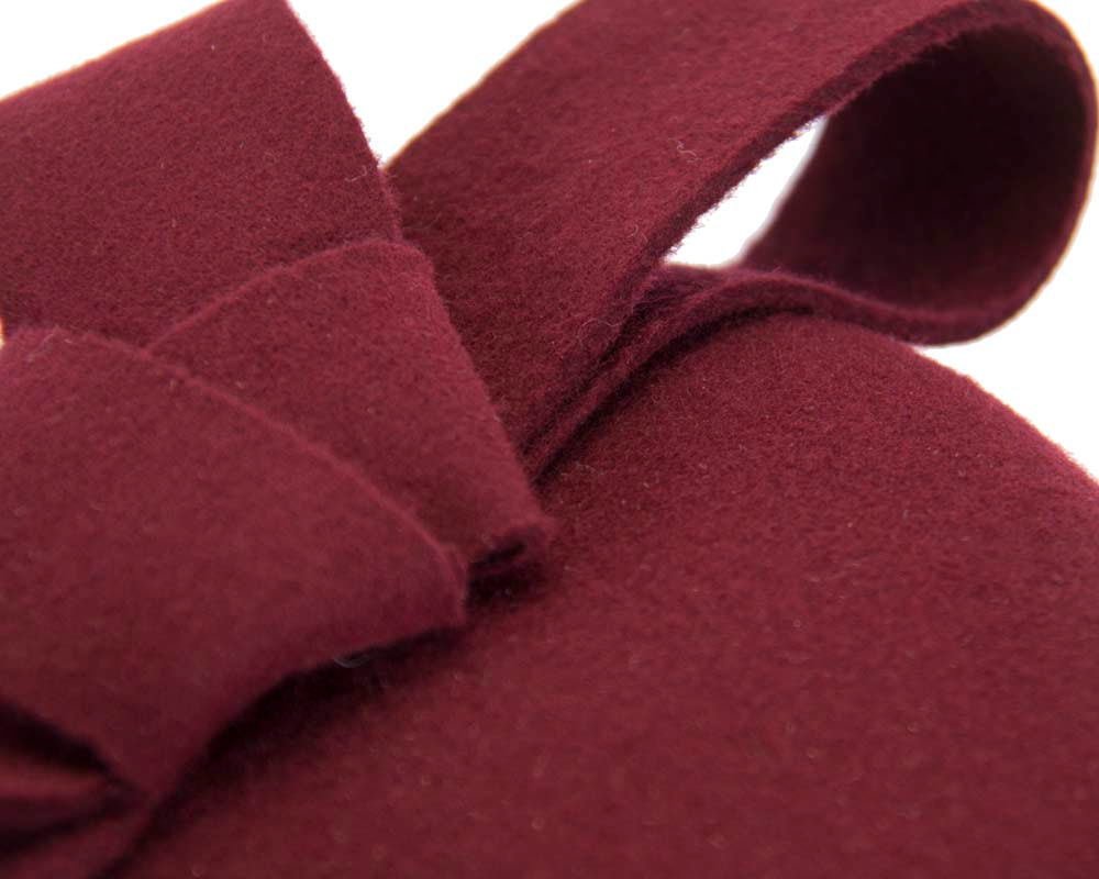 Burgundy wine pillbox with bow - Fascinators.com.au Burgundy wine pillbox with bow - Image 6