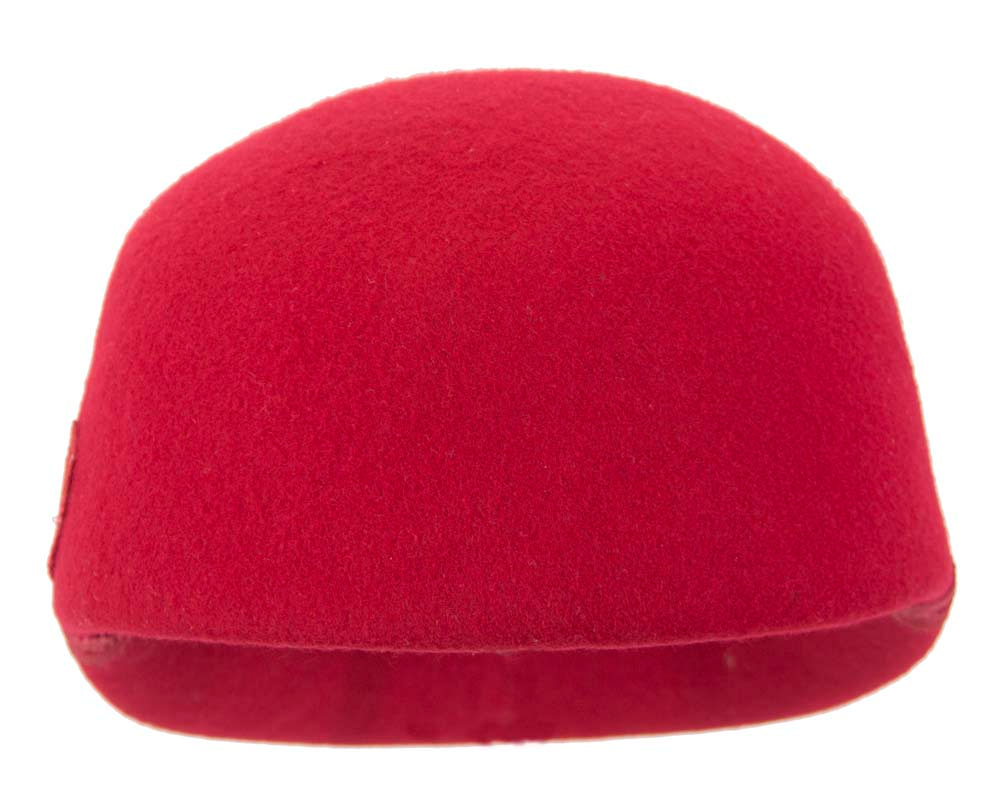 Red felt fashion cap with lace - Fascinators.com.au Red felt fashion cap with lace - Image 3