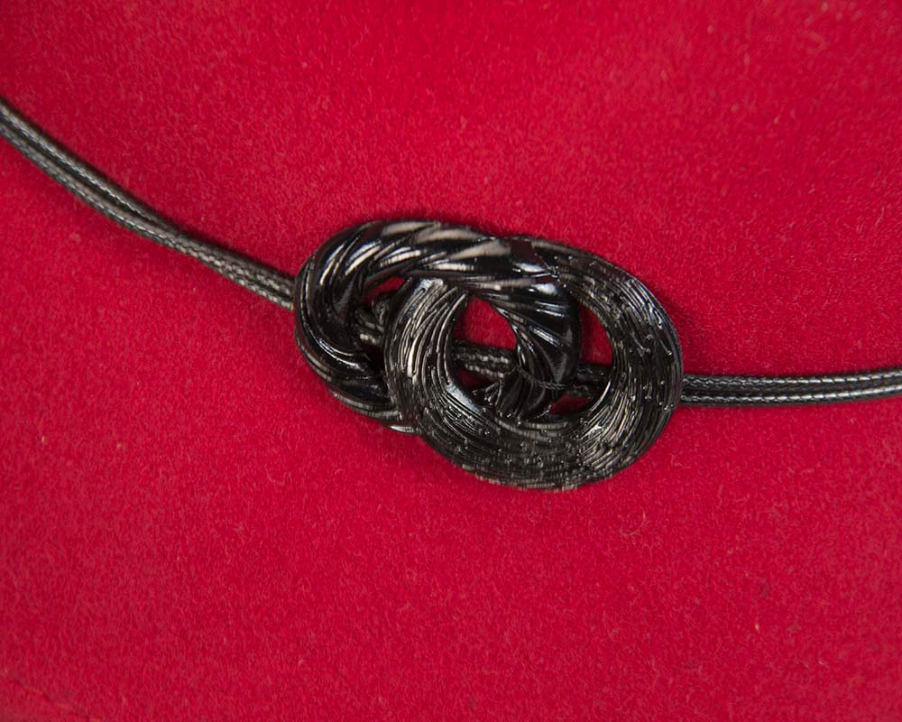 Red ladies felt trilby hat by Max Alexander - Image 4