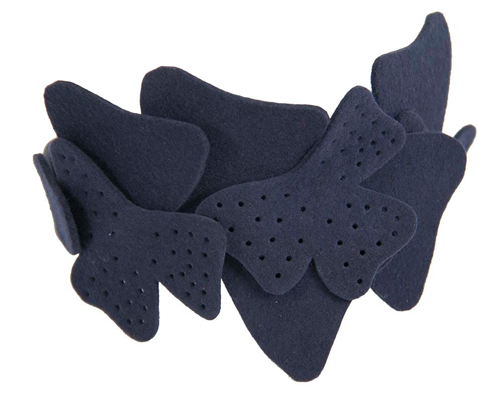 Petite navy felt halo winter fascinator by Max Alexander - Fascinators.com.au Petite navy felt halo winter fascinator by Max Alexander - Image 4