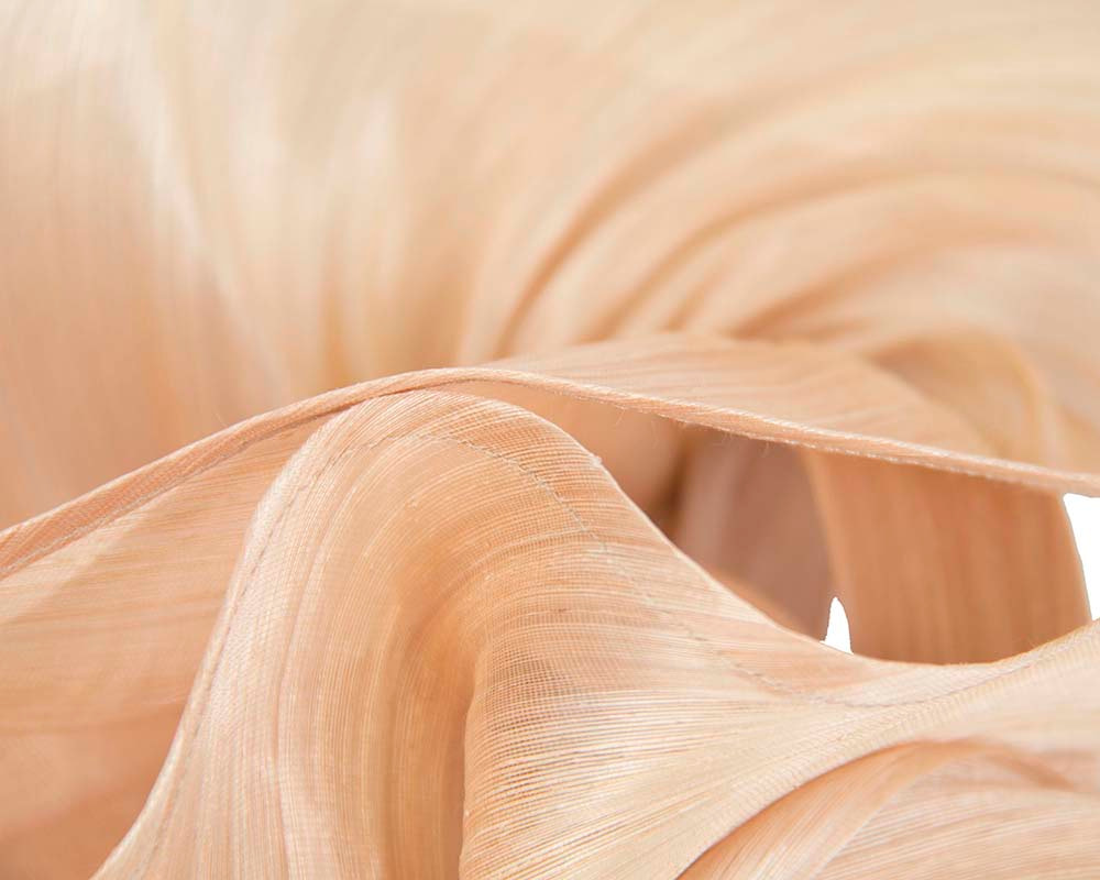 Exclusive nude silk abaca racing fascinator - Image 3