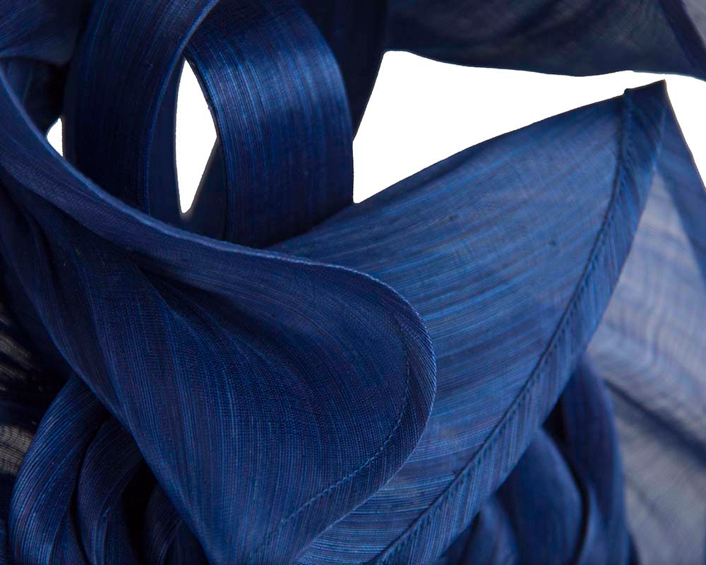 Exclusive royal blue silk abaca racing fascinator - Image 3