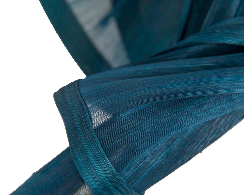 Twisted marine blue silk abaca fascinator by Fillies Collection - Image 3