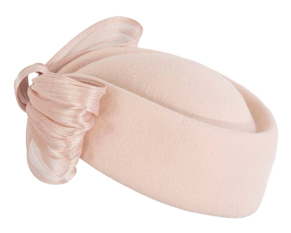 Beige Jackie Onassis felt beret by Fillies Collection - Fascinators.com.au Beige Jackie Onassis felt beret by Fillies Collection - Image 4