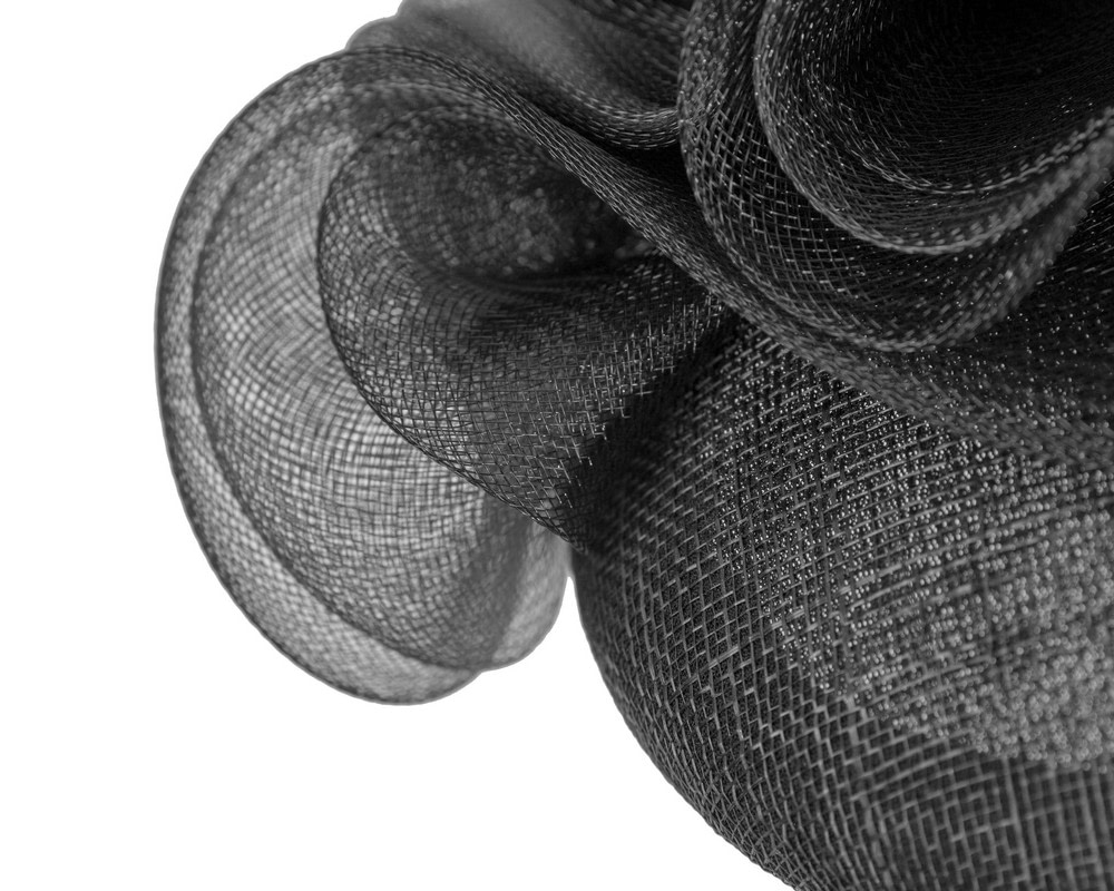 Black pillbox racing fascinator with wavy trim by Fillies Collection - Fascinators.com.au Black pillbox racing fascinator with wavy trim by Fillies Collection - Image 5