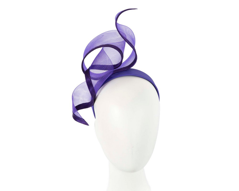 Bespoke purple racing fascinator by Fillies Collection