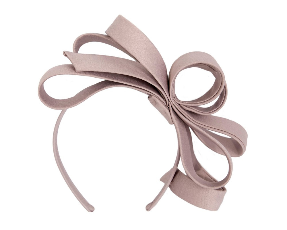Taupe bow racing fascinator - Fascinators.com.au Taupe bow racing fascinator - Image 4