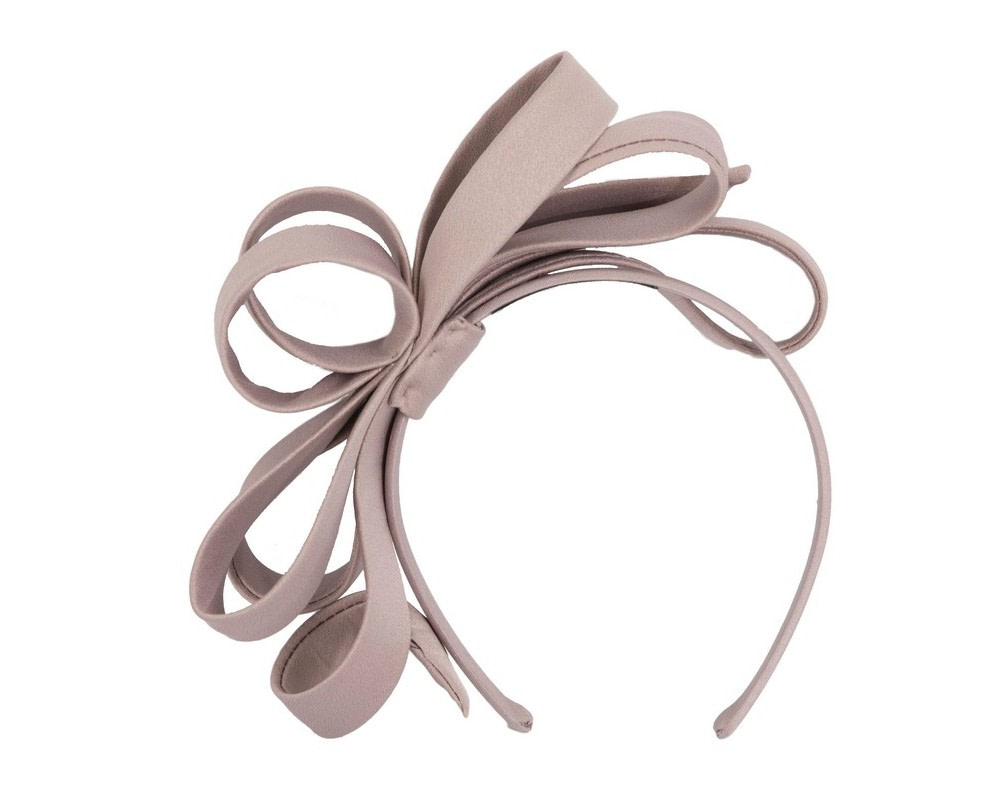 Taupe bow racing fascinator - Fascinators.com.au Taupe bow racing fascinator - Image 2