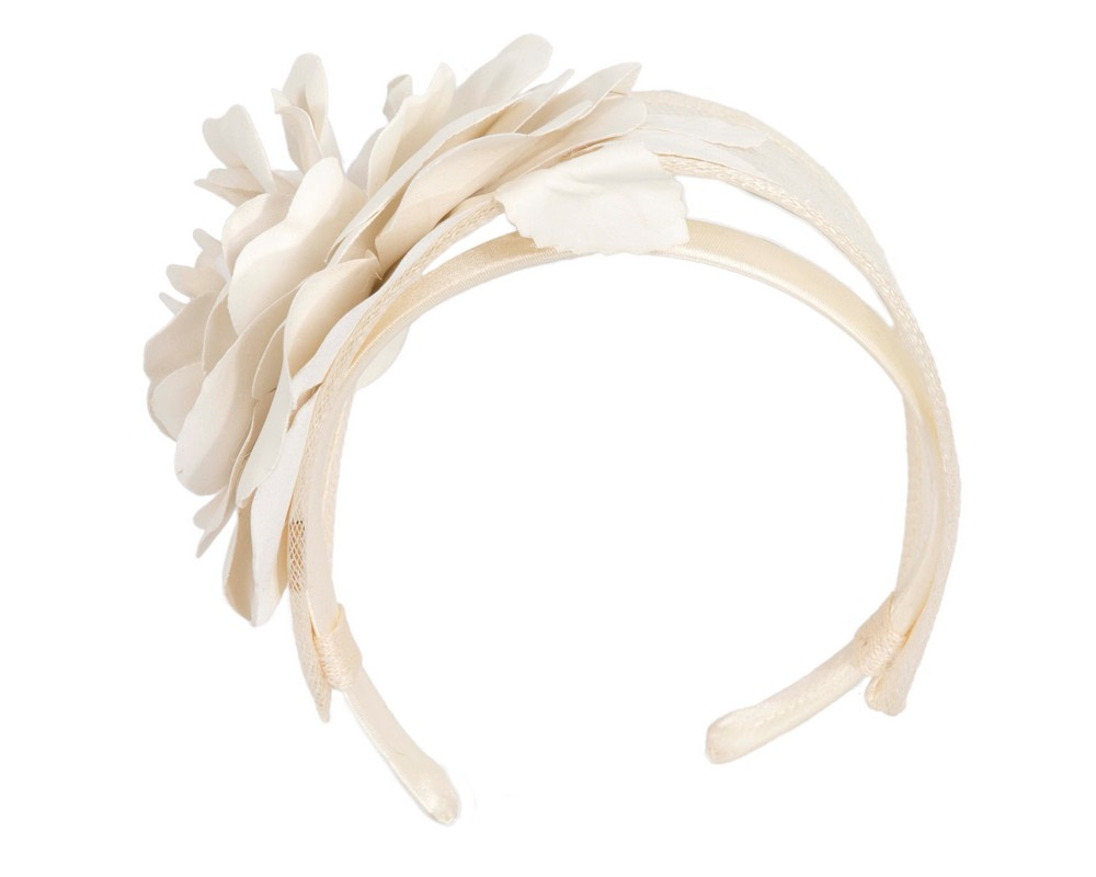 Cream leather flower headband racing fascinator - Image 4