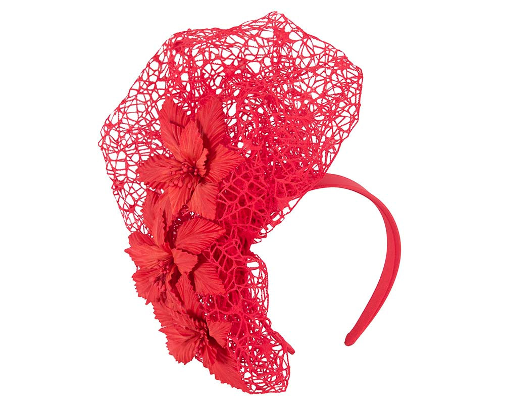 Red designers racing fascinator by Fillies Collection - Fascinators.com.au Red designers racing fascinator by Fillies Collection - Image 2