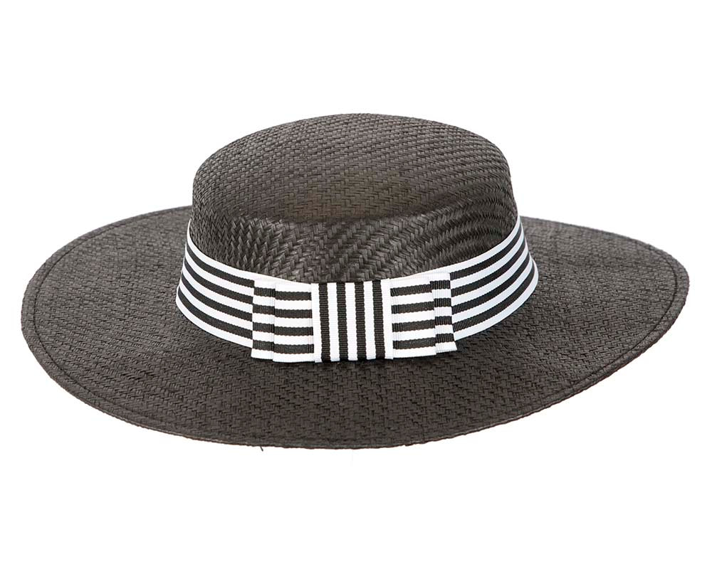 Black and white boater hat by Max Alexander - Fascinators.com.au Black and white boater hat by Max Alexander - Image 4