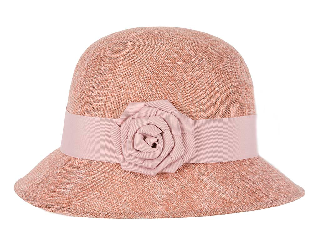 Dusty pink spring racing cloche hat by Max Alexander - Fascinators.com.au Dusty pink spring racing cloche hat by Max Alexander - Image 3