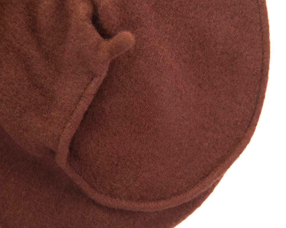 Warm chocolate woolen European Made french beret - Image 3
