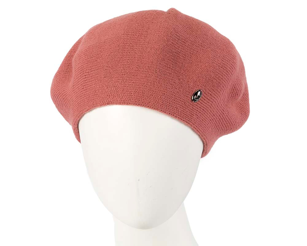 Classic warm brick red wool beret. Made in Europe