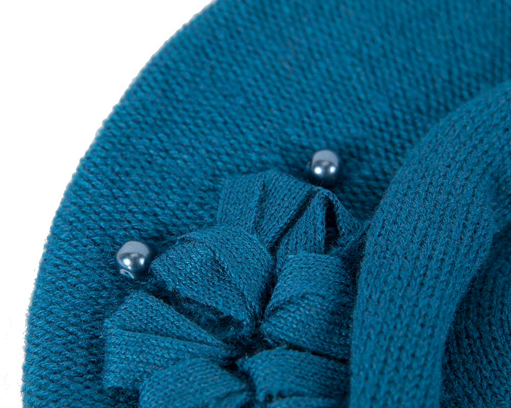 Classic warm blue wool beret. Made in Europe - Image 3