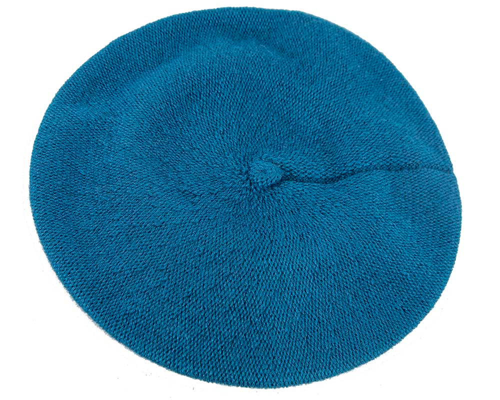 Classic warm blue wool beret. Made in Europe - Image 4