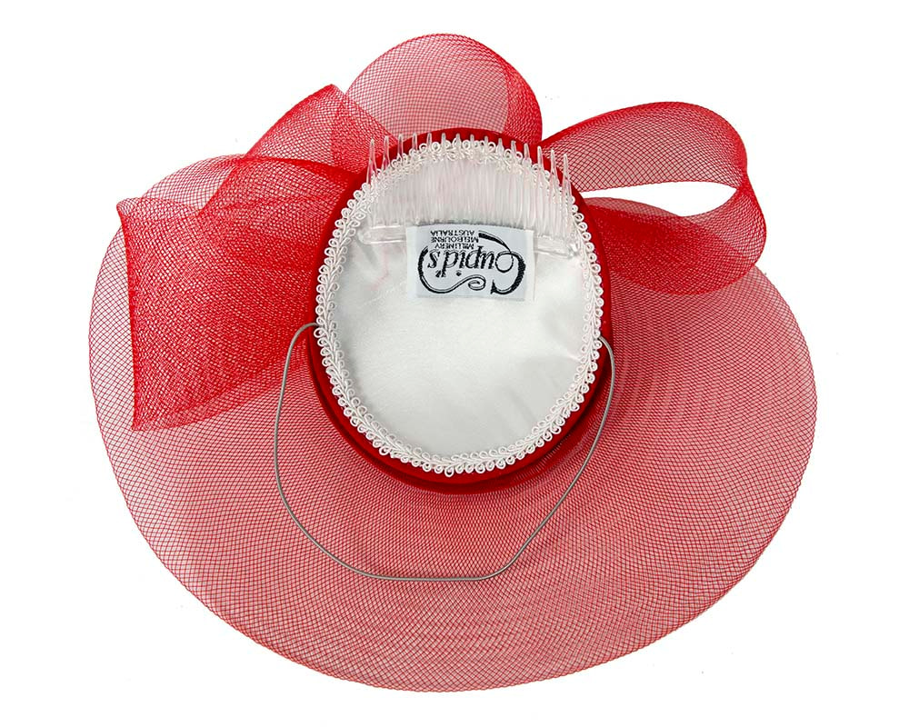 Red Cocktail Hat - Fascinators.com.au Red Cocktail Hat - Image 5