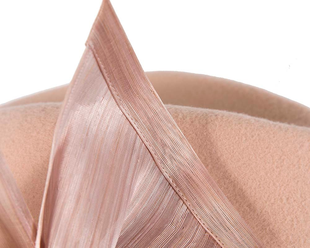 Fashion beige ladies winter felt fedora hat by Fillies Collection - Image 5