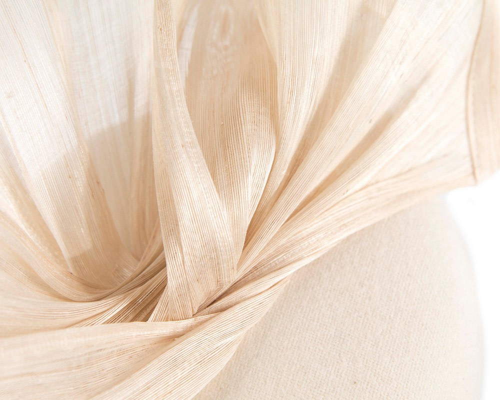 Bespoke cream winter fascinator pillbox by Fillies Collection - Image 5